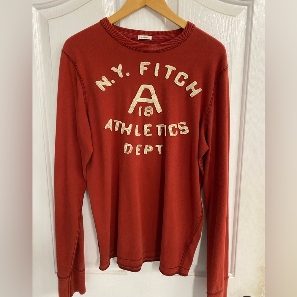 Red abercrombie and fitch Fitch Athletics Long Sleeve Shirt size large